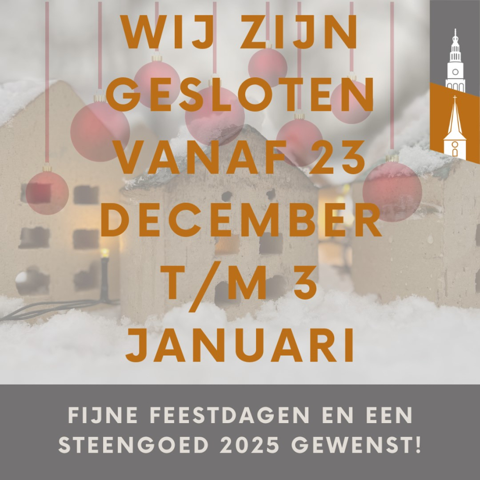 FIJNE FEESTDAGEN EN EEN STEENGOED 2025 GEWENST! 